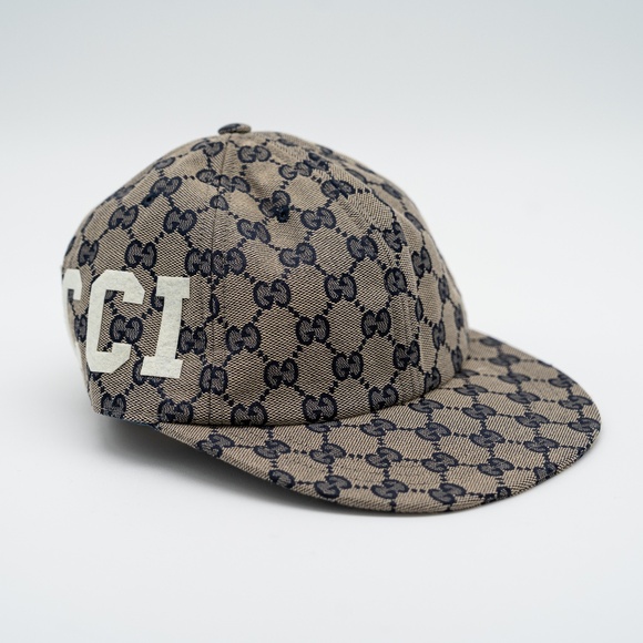 size S 57cm Gucci GG Print Baseball Cap Hat Grey logo 25